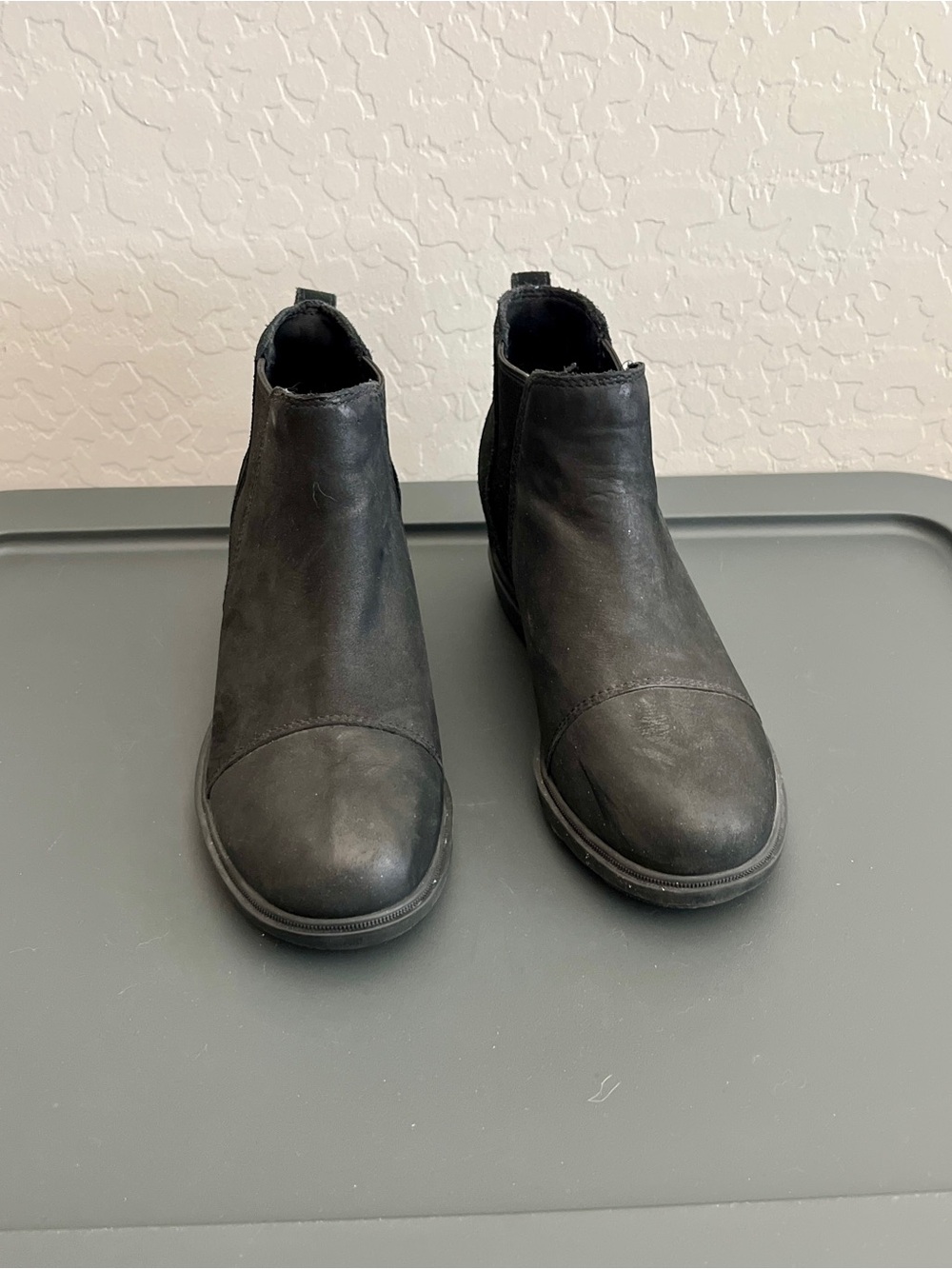 Sorel Evie II Black Wedge Chelsea Ankle Boots